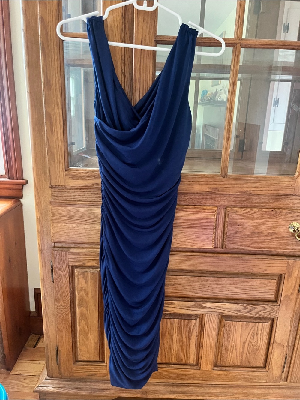 Express Navy Ruched Sleeveless Dress